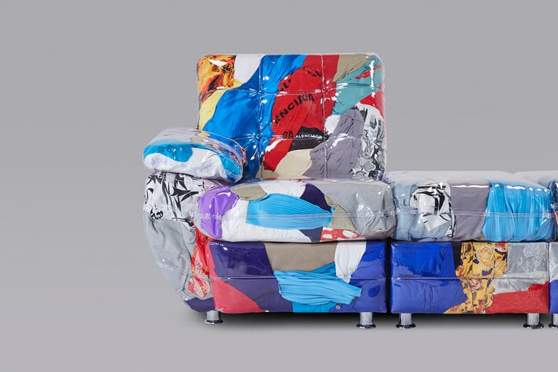 harry nuriev ハリーヌレエフ バレンシアガ balenciaga ソファー マイアミ デザイン リサイクル sofa design miami off cuts discarded clothing サステナビリティ  sustainable fashion ethical accountability first look art basel 2019