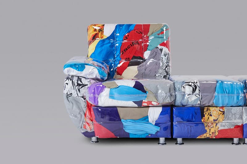 harry nuriev ハリーヌレエフ バレンシアガ balenciaga ソファー マイアミ デザイン リサイクル sofa design miami off cuts discarded clothing サステナビリティ sustainable fashion ethical accountability first look art basel 2019