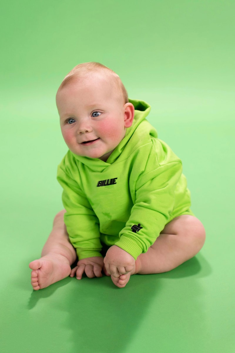 Billie Eilish ビリー・アイリッシュ Launches ベビー Kids キッズ & Infants Clothing Line merch lookbooks lime green graphics merch  ブローシュ マーチコレクション