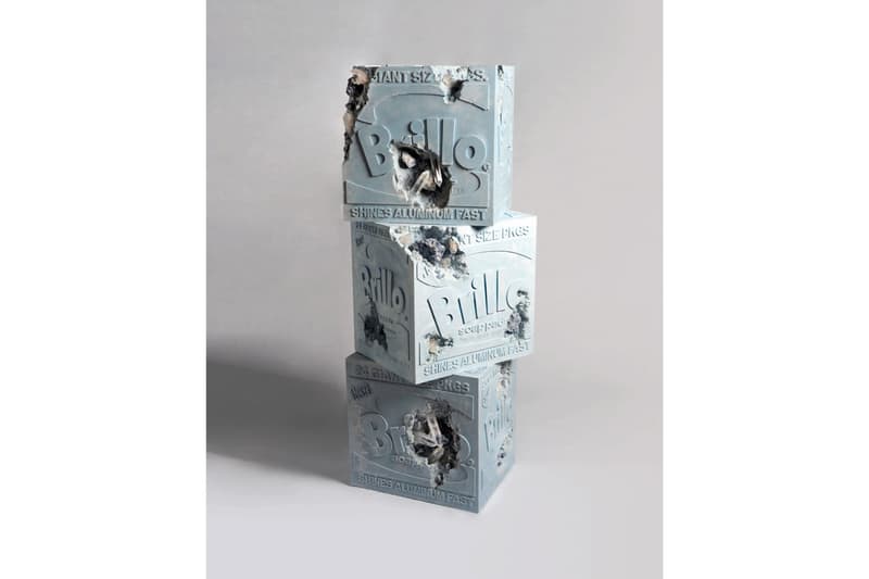 Daniel Arsham ダニエル・アーシャム　'Eroded Brillo Boxes' アンディ・ウォーホル　Andy Warhol Museum ピッツバーグ Pittsburgh Sotheby's Contemporary Art Sale Blue Calcite Quartz Hydrostone Blue