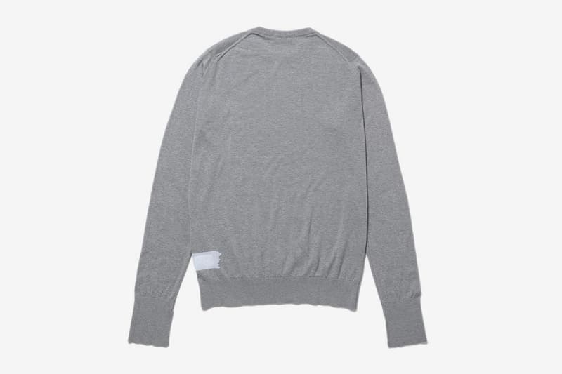 フラグメント x ジョン スメドレーの 藤原ヒロシの愛用ニットをベースとした fragment design x John Smedley のコラボアイテムが登場 fragment design John Smedley Crewneck essentials sweaters long sleeves pullovers shirts made in england sea island wear thunderbolts logo packaging ginza hiroshi fujiwara