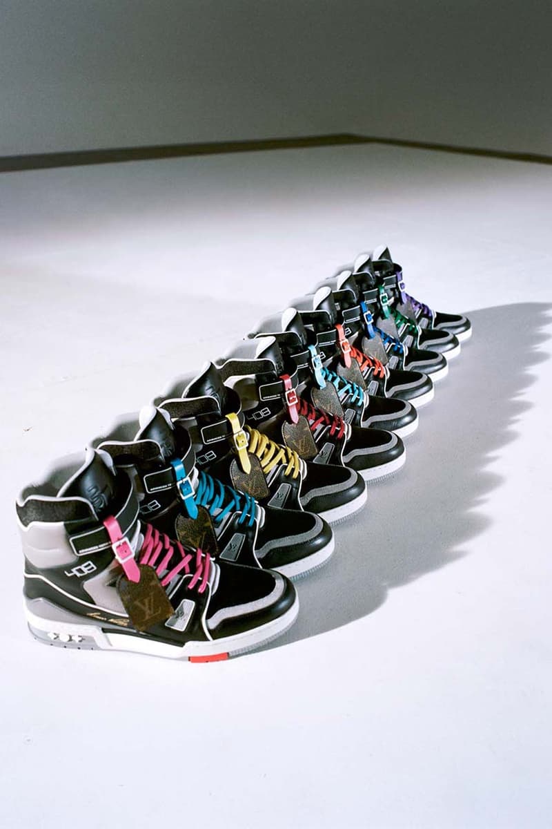 ルイ・ヴィトンが都市限定エディションのLVハイトップ トレイナーを発売 Louis Vuitton LV 408 Trainer "Paris" Release Date Closer Look Official Imagery Virgil Abloh Designed Sneakers Shoes High Top Footwear Nine City Exclusives