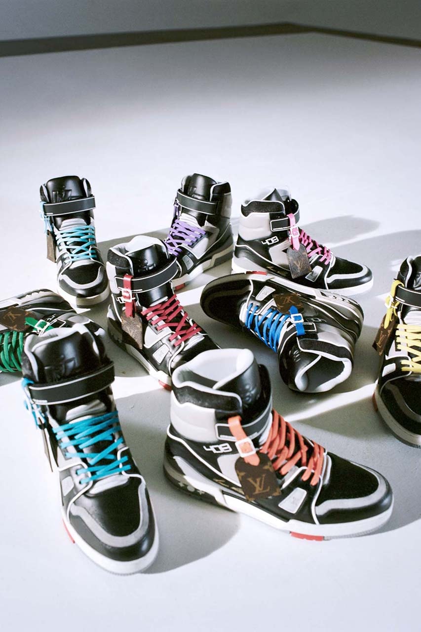 ルイ・ヴィトンが都市限定エディションのLVハイトップ トレイナーを発売 Louis Vuitton LV 408 Trainer "Paris" Release Date Closer Look Official Imagery Virgil Abloh Designed Sneakers Shoes High Top Footwear Nine City Exclusives