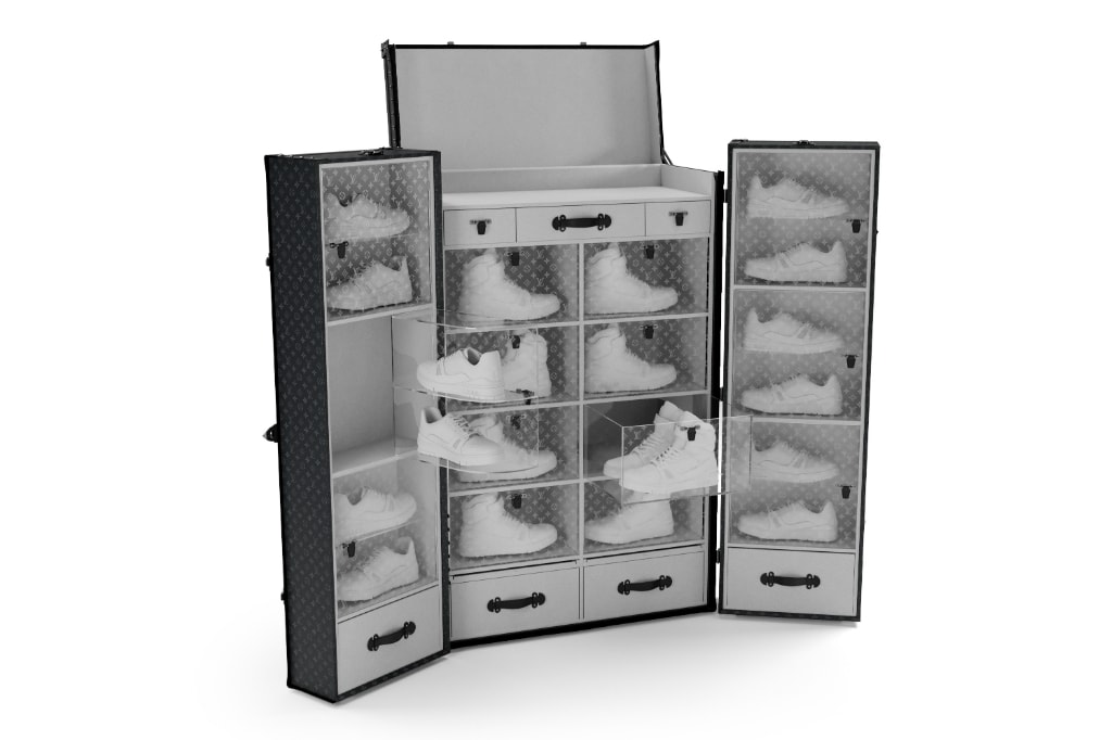 ルイ・ヴィトンがモノグラム柄をまとったスニーカートランクを製作 Louis Vuitton Sneaker Trunk shoes fall winter fw19 2019 buy cost price info details news pics images white sizes