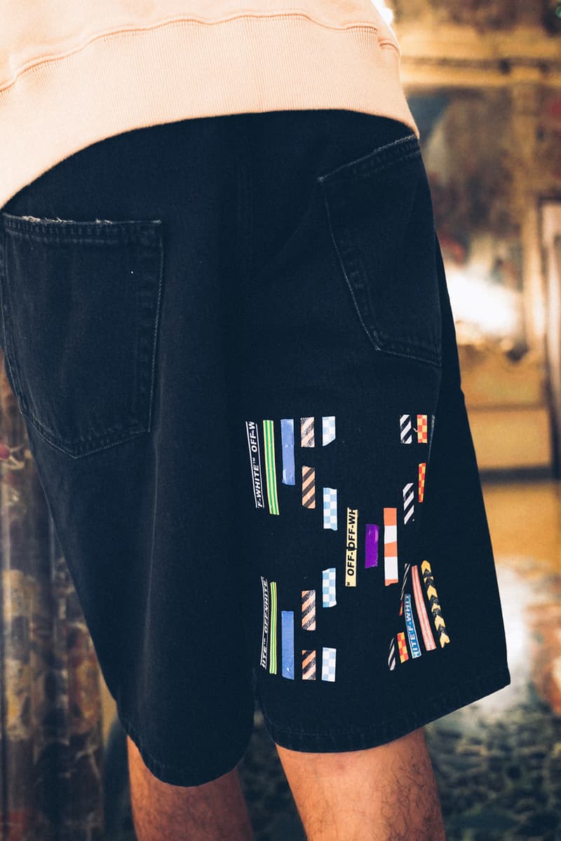 Off-White™が最新カプセルコレクション"SURRENDER"を発表 "SURRENDER" Capsule Collection Hoodies T-shirts Mock Necks Shirts Button Down Long Sleeves Bucket Hats Denim Shorts Salmon White Black Tape