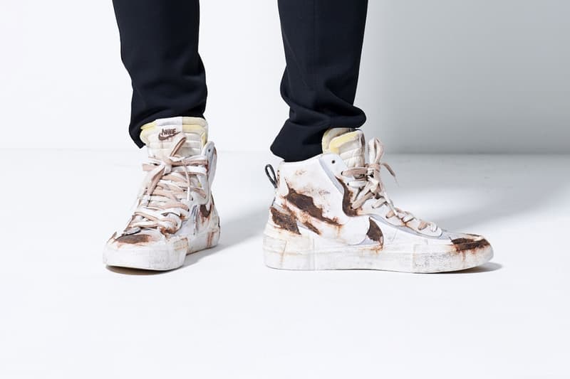 PRINCIPE PRIVÉ sacai x Nike Blazer Mid "Rust" painted custom sneaker collaboration november 11 2019 japan release date colorway