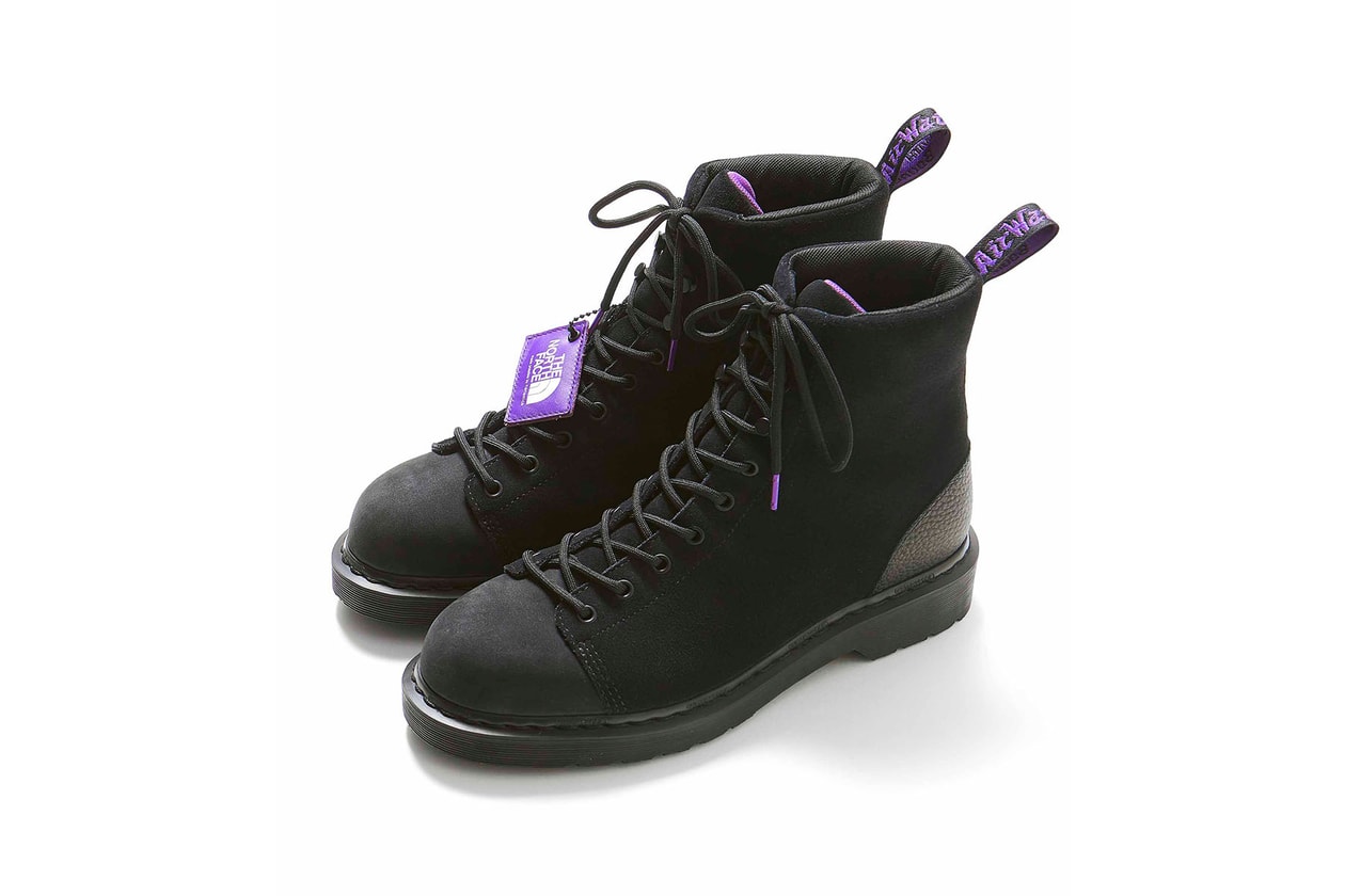 ノースフェイスパープルレーベル x ドクターマーティンのコラボブーツが登場 THE NORTH FACE PURPLE LABEL x Dr. Martens から防水加工を徹底的に施した9ホールブーツが登場
