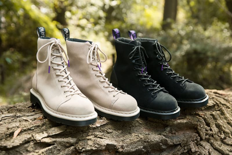 ノースフェイスパープルレーベル x ドクターマーティンのコラボブーツが登場 THE NORTH FACE PURPLE LABEL x Dr. Martens から防水加工を徹底的に施した9ホールブーツが登場