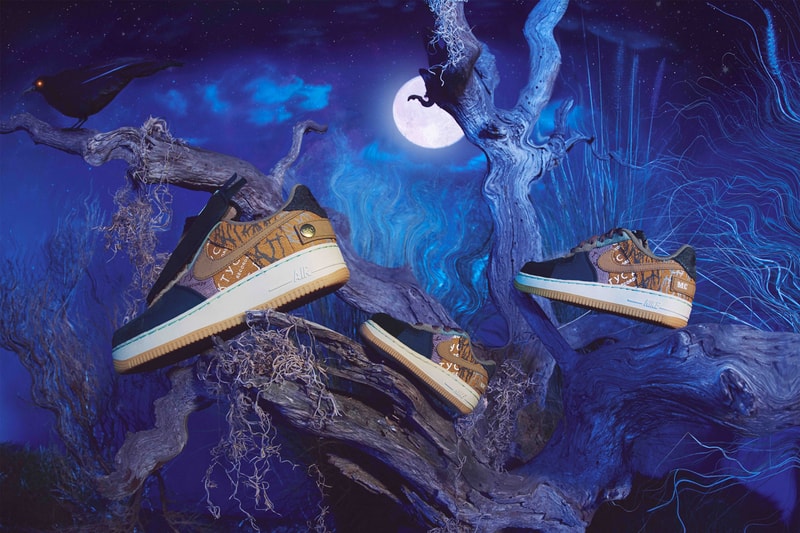 トラヴィススコット x ナイキによる最新コラボAF1の公式情報が解禁 エアフォース1 travis scott nike air force 1 low cactus jack 2019 release date info photos navy brown gum white CN2405 900