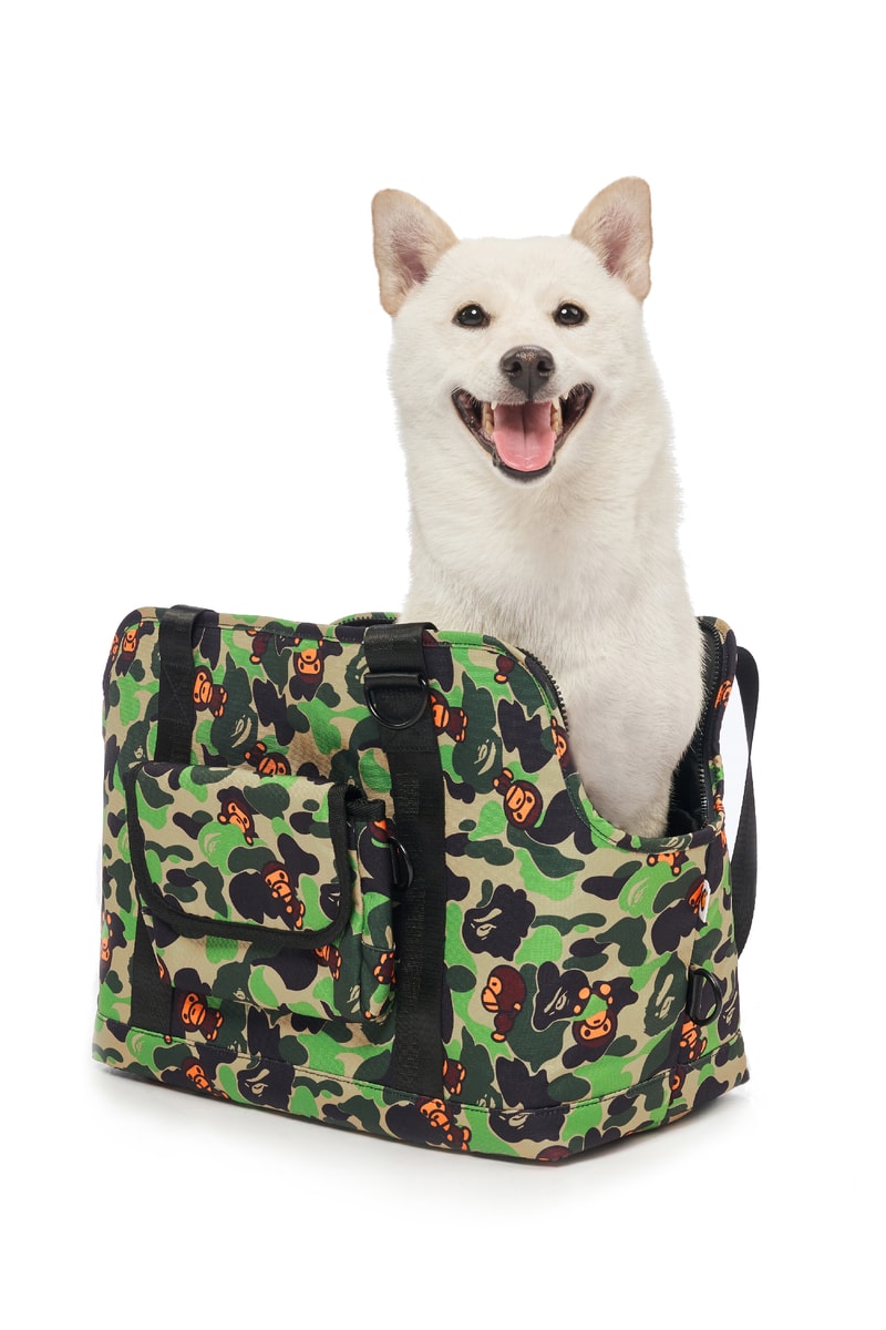 BAPE®️から2019年秋冬ペットコレクションが登場 Baby Milo Pet Accessories Fall/Winter 2019 dogs cats camo print bape a bathing ape beds bags toys ape head