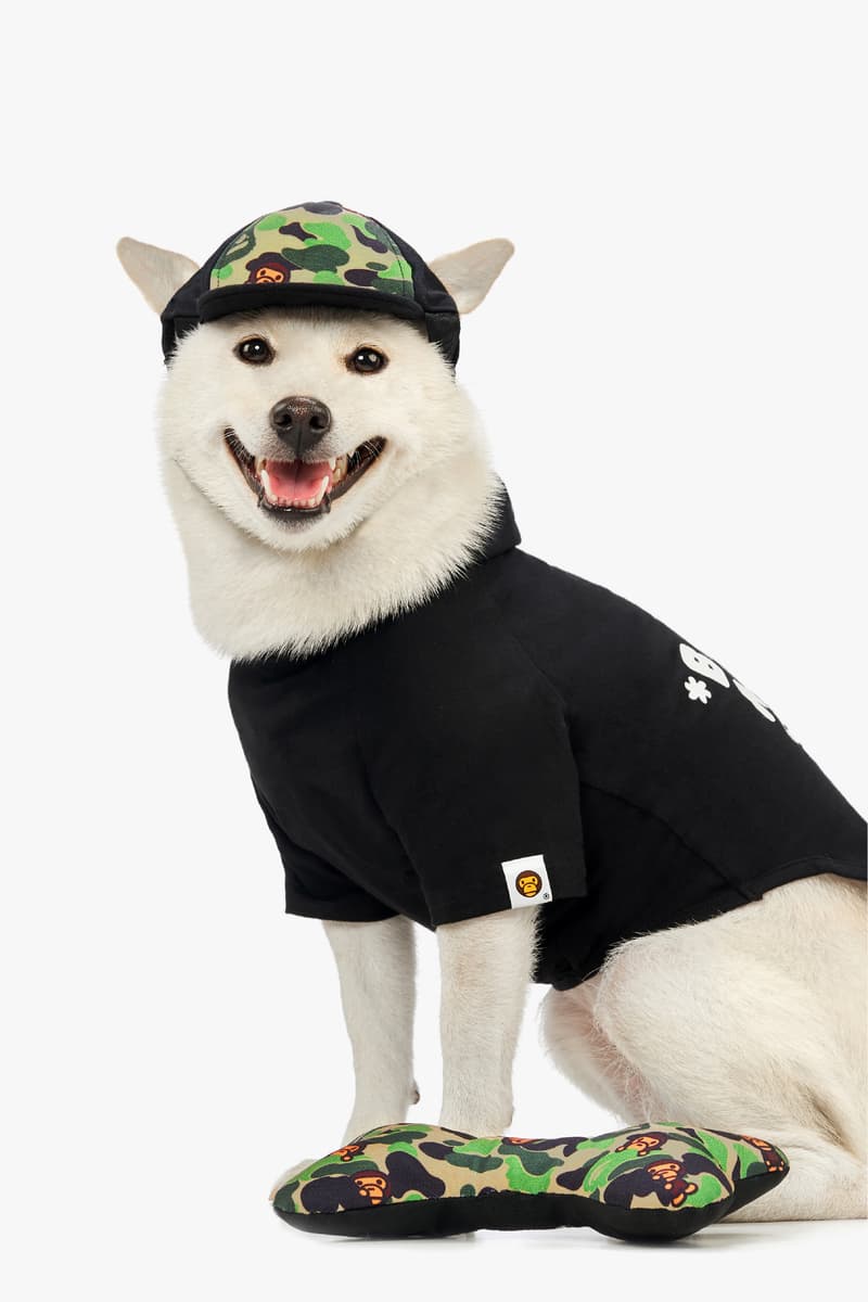 BAPE®️から2019年秋冬ペットコレクションが登場 Baby Milo Pet Accessories Fall/Winter 2019 dogs cats camo print bape a bathing ape beds bags toys ape head