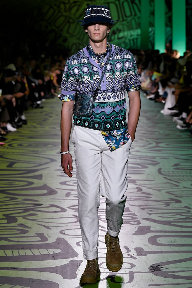ディオール Dior Fall/Winter 2020 Miami Runway Show Closer Look Looks Kim Jones Shawn Stussy Air Jordan 1 High OG Menswear Tailoring Luxury Fashion Metal Saddle Bag Yoon Ahn pre collection