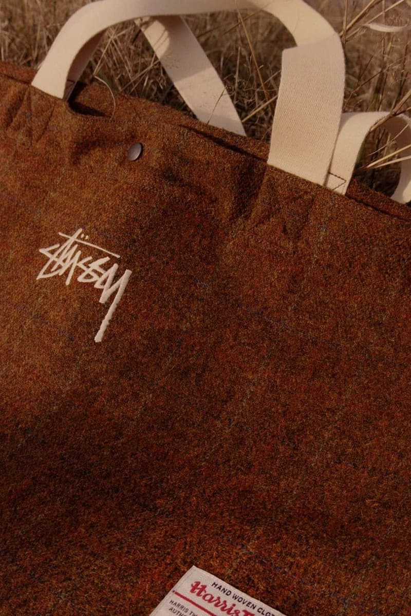 Harris Tweed for Stüssy Winter 2019 Collaboration Capsule clothing bucket hat jacket tote bag pants beach wool weave exclusive december 20 2019