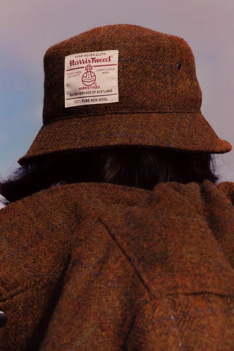 Harris Tweed for Stüssy Winter 2019 Collaboration Capsule clothing bucket hat jacket tote bag pants beach wool weave exclusive december 20 2019