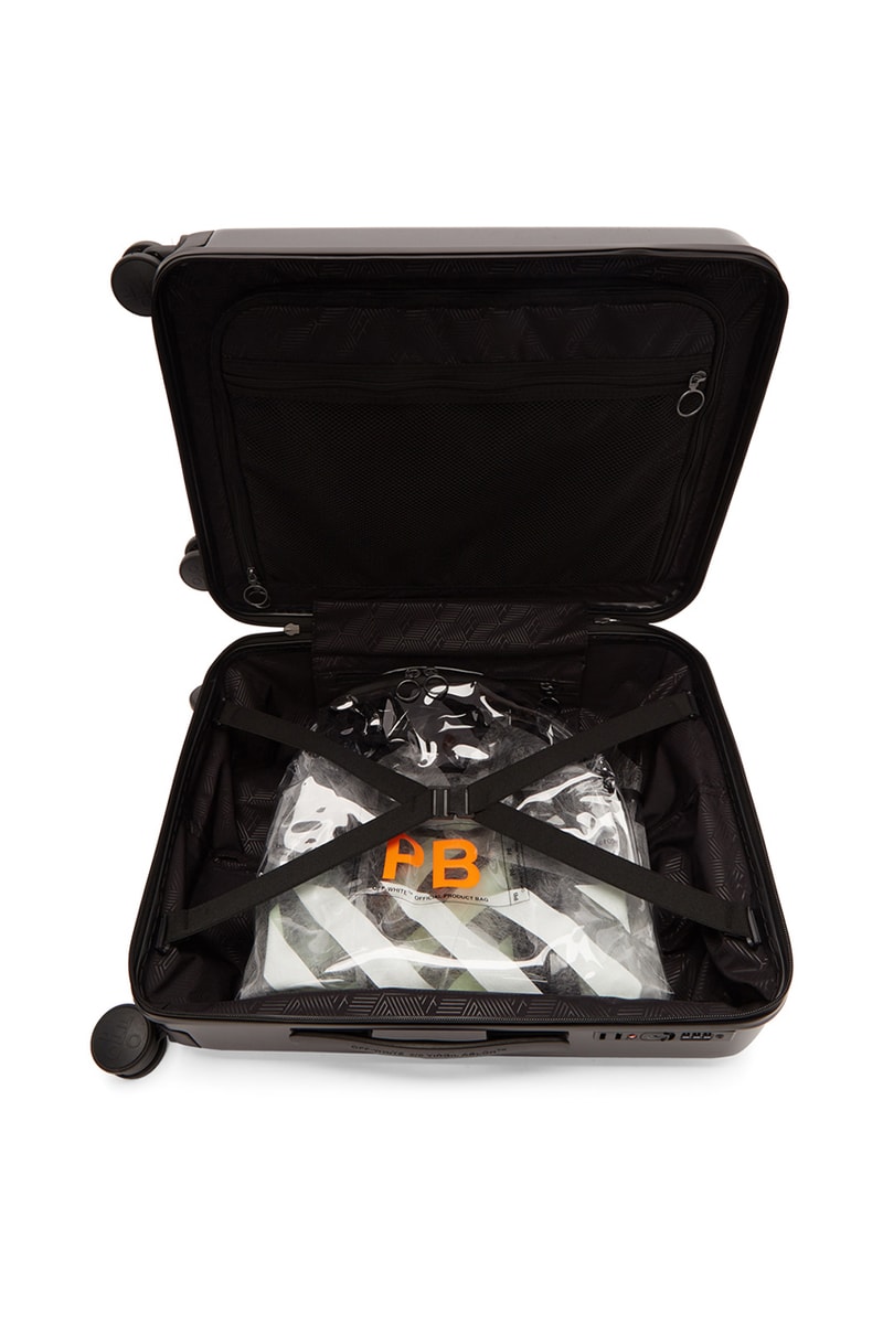 Off-White™️がオリジナルのスーツケース3型をリリース Off-White™ Arrows "FOR TRAVEL" Suitcases Release Information First Look Travel Virgil Abloh Streetwear Black Yellow White SSENSE How to Cop Luggage 