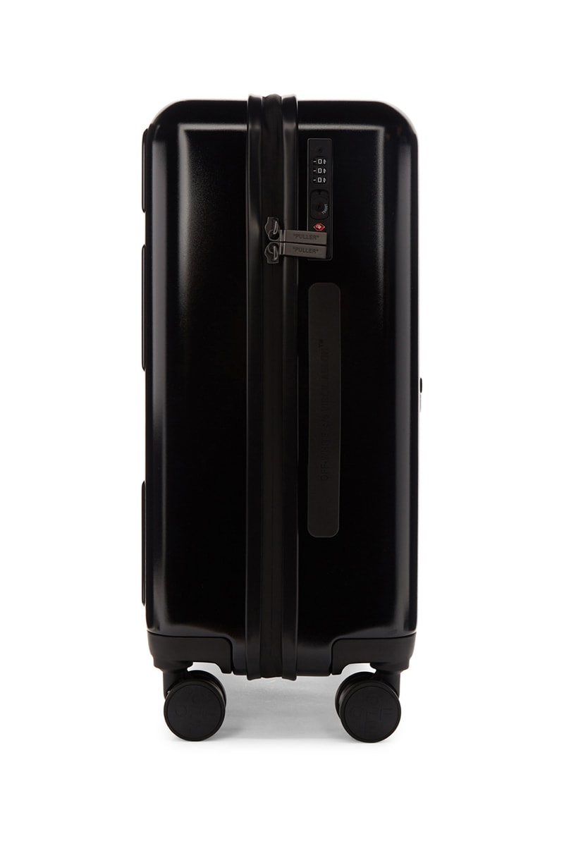 Off-White™️がオリジナルのスーツケース3型をリリース Off-White™ Arrows "FOR TRAVEL" Suitcases Release Information First Look Travel Virgil Abloh Streetwear Black Yellow White SSENSE How to Cop Luggage 