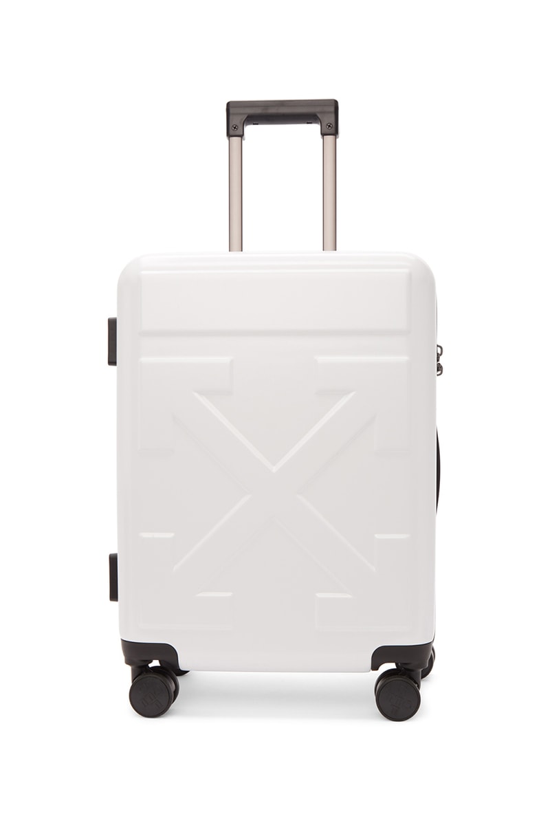 Off-White™️がオリジナルのスーツケース3型をリリース Off-White™ Arrows "FOR TRAVEL" Suitcases Release Information First Look Travel Virgil Abloh Streetwear Black Yellow White SSENSE How to Cop Luggage 