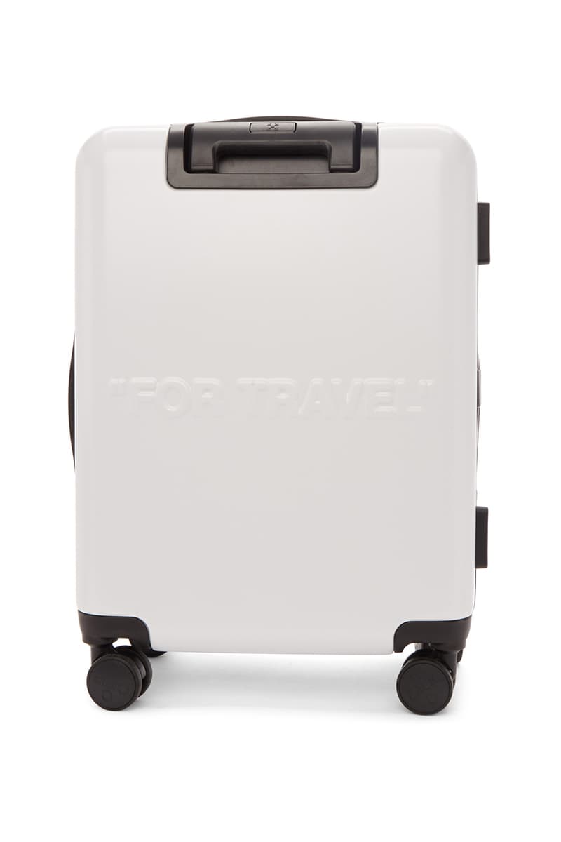 Off-White™️がオリジナルのスーツケース3型をリリース Off-White™ Arrows "FOR TRAVEL" Suitcases Release Information First Look Travel Virgil Abloh Streetwear Black Yellow White SSENSE How to Cop Luggage 