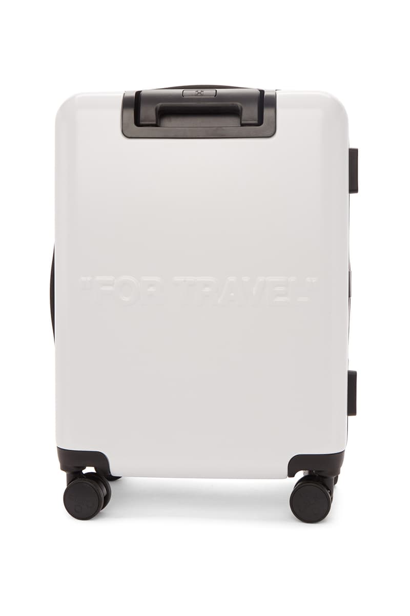 Off-White™️がオリジナルのスーツケース3型をリリース Off-White™ Arrows "FOR TRAVEL" Suitcases Release Information First Look Travel Virgil Abloh Streetwear Black Yellow White SSENSE How to Cop Luggage