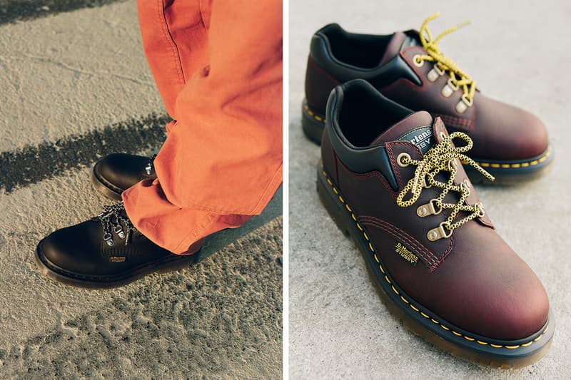 ステュシー/ ドクターマーチンによる最新コラボフットウェアが登場 Stussy Dr Martens 8053 HY 2019 Capsule wintergrip midsole traction open channels workwear boots shoes footwear fall winter rubber pvc trainers mid cut chukka sneakers streetwear