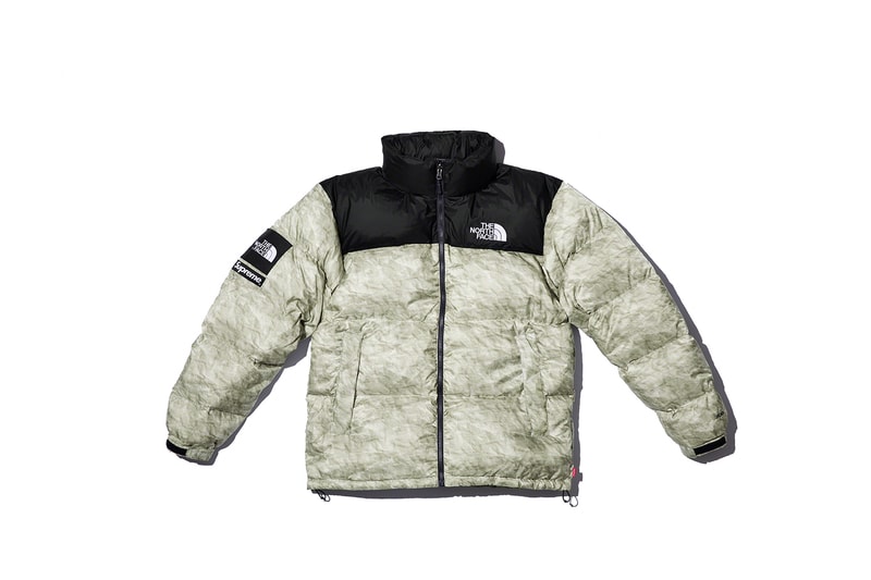 シュプリーム x ノースフェイスからヌプシコレクションが登場 Supreme x The North Face Winter 2019 Nuptse Collection Jackets Scarf Pants Snow Japan New York TNF 700-Fill paper print