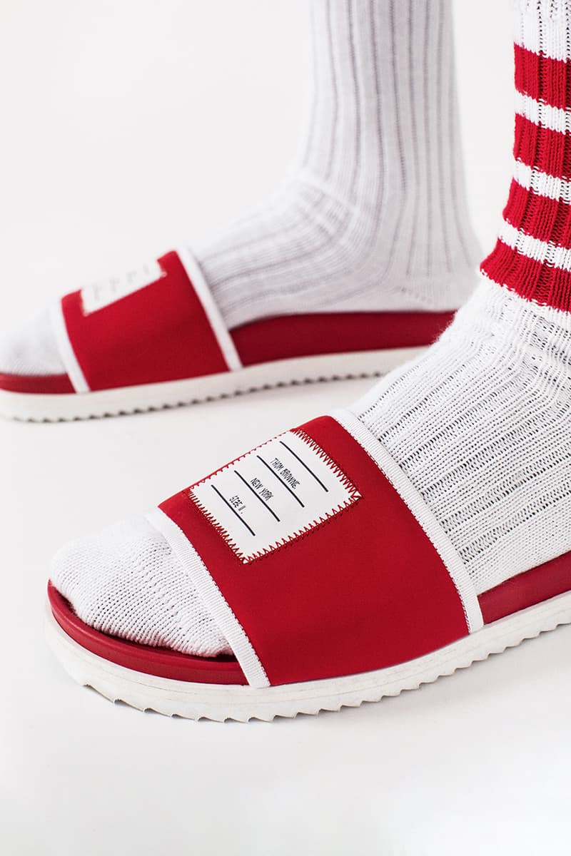 レブロンジェームズのUNKNWN x トムブラウンのコラボコレクションが登場 UNKNWN Wynwood x Thom Browne Capsule Collaboration lookbook lebron james collection menswear tee shirt polo hoodie slide sandals socks shorts mesh miami exclusive drop release date info december 13 2019 buy