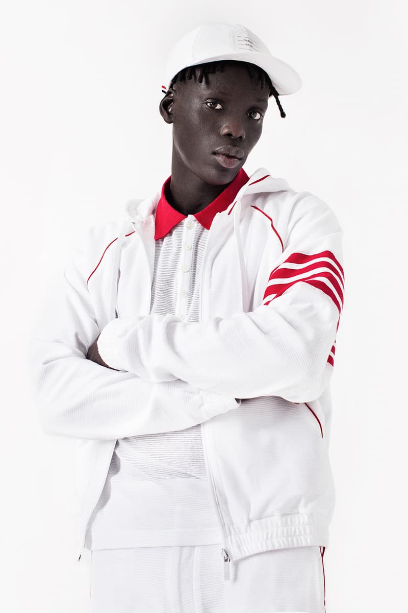 レブロンジェームズのUNKNWN x トムブラウンのコラボコレクションが登場 UNKNWN Wynwood x Thom Browne Capsule Collaboration lookbook lebron james collection menswear tee shirt polo hoodie slide sandals socks shorts mesh miami exclusive drop release date info december 13 2019 buy