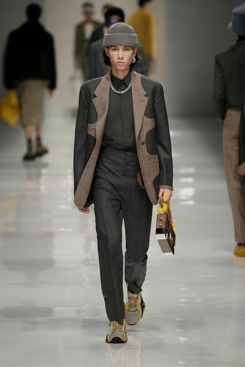 フェンディ FENDI 2020年秋冬メンズコレクション fendi fall winter 2020 mens collection runway show images silvia venturini creative director anrealage collaboration 