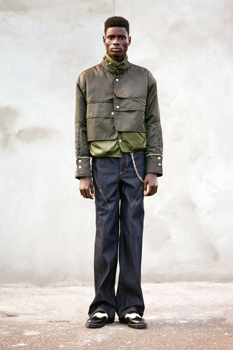 ノーユニオン NOUNION から再構築が光る2020年秋冬コレクションのルックブックが公開 NOUNION Fall/Winter 2020 Collection Three Lookbook Coats Jackets Sweatshirts Pants Shirts Long Sleeves Corduroy Leather Asymmetrical Deconstructed Black White Red Green Blue 
