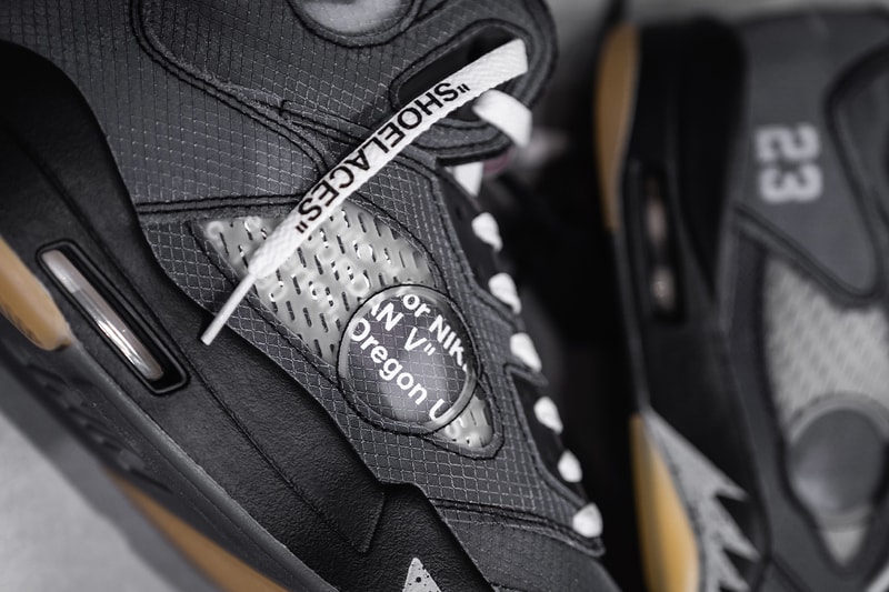 オフホワイト x エアジョーダン 5 にクローズアップ Virgil Abloh（ヴァージル・アブロー） Off White Air Jordan 5 Closer Look Virgil Abloh Release Info Date Fall Winter 2020 Black Buy Price ct8480-001