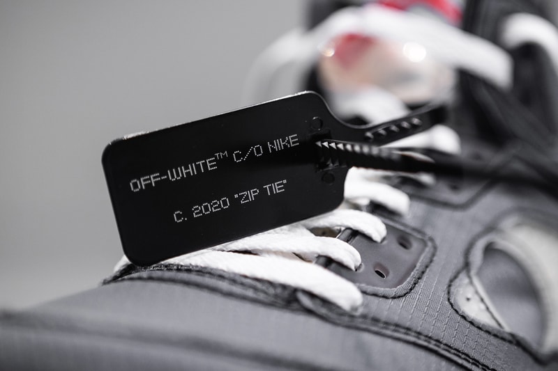 オフホワイト x エアジョーダン 5 にクローズアップ Virgil Abloh（ヴァージル・アブロー） Off White Air Jordan 5 Closer Look Virgil Abloh Release Info Date Fall Winter 2020 Black Buy Price ct8480-001