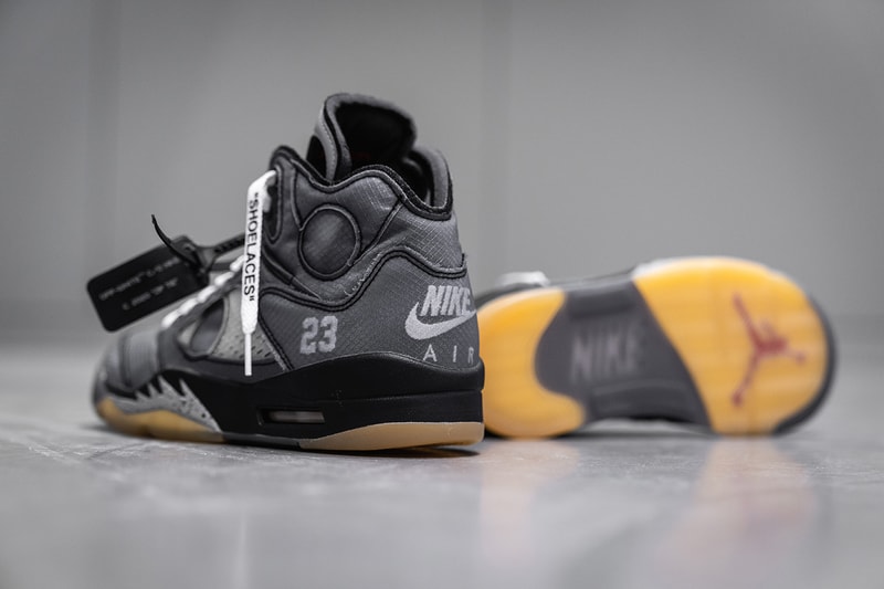 オフホワイト x エアジョーダン 5 にクローズアップ Virgil Abloh（ヴァージル・アブロー） Off White Air Jordan 5 Closer Look Virgil Abloh Release Info Date Fall Winter 2020 Black Buy Price ct8480-001