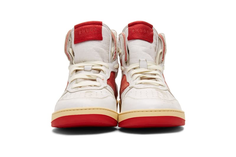 RHUDE が定番のRetro BBall-Hiスニーカーから新作モデルを発表 RHUDE Retro Bball Hi Sneakers White Green Grey Release Info Buy Price rhuigi villasenor
