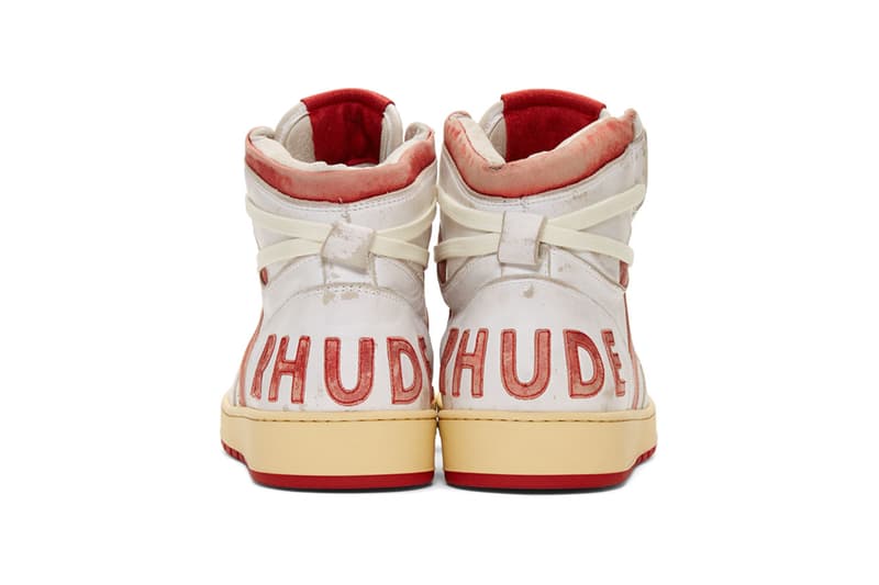 RHUDE が定番のRetro BBall-Hiスニーカーから新作モデルを発表 RHUDE Retro Bball Hi Sneakers White Green Grey Release Info Buy Price rhuigi villasenor