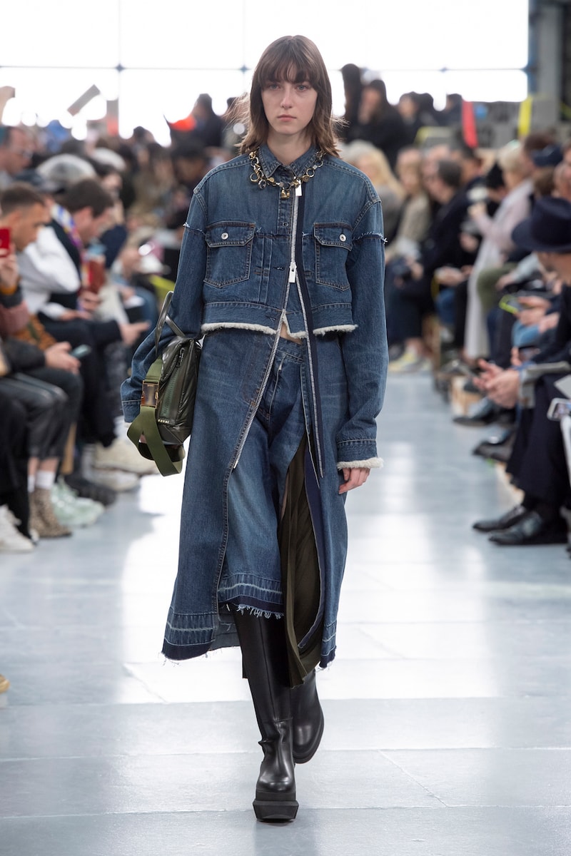 サカイ 2020年秋冬コレクションのバックステージに潜入 sacai Paris Fashion Week Fall Winter Runway Nike Pegasus Vaporfly pfw co ed chitose abe deconstruction military outerwear japanese designer layer styles leopard olive asymmetrical 