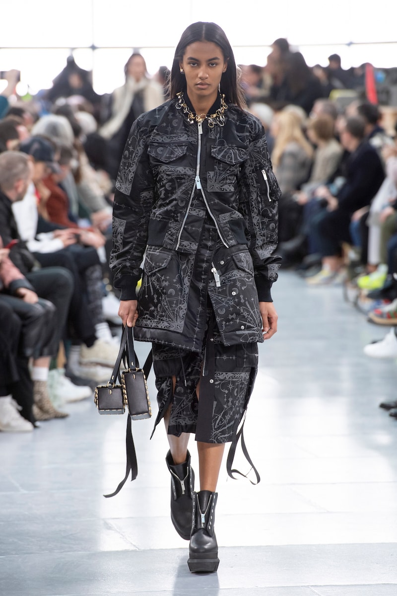サカイ 2020年秋冬コレクションのバックステージに潜入 sacai Paris Fashion Week Fall Winter Runway Nike Pegasus Vaporfly pfw co ed chitose abe deconstruction military outerwear japanese designer layer styles leopard olive asymmetrical 