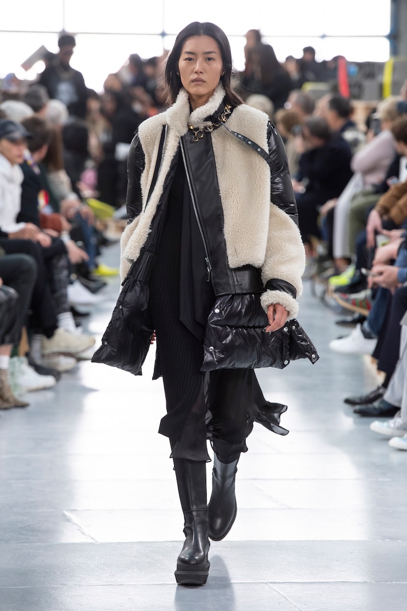 サカイ 2020年秋冬コレクションのバックステージに潜入 sacai Paris Fashion Week Fall Winter Runway Nike Pegasus Vaporfly pfw co ed chitose abe deconstruction military outerwear japanese designer layer styles leopard olive asymmetrical 