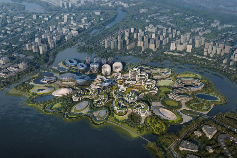 Zaha Hadid Architects が中国・成都で進行中の広大な“ユニコーン島”マスタープランを公開