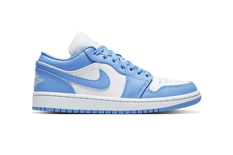ジョーダンブランド エアジョーダン1 ロー Jordan Brand から “UNC” カラー仕様の Air Jordan 1 Low が登場 Nike Air Jordan 1 Low UNC University Blue White AO9944 441 footwear shoes sneakers menswear streetwear kicks runners trainers basketball spring summer 2020 collection jumpman