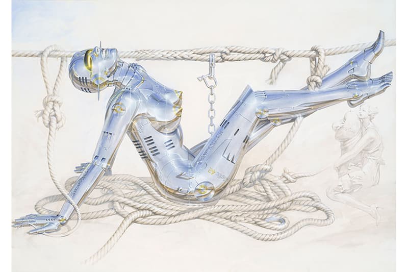 空山基が新作個展 “Sex Matter” と “Trex” を同時開催 Hajime Sorayama "Sex Matter" NANZUKA Exhibition Robots Paintings Dinosaurs "Trex" "2G" Studio Tyrannosaurus Stegosaurus Gold Silver