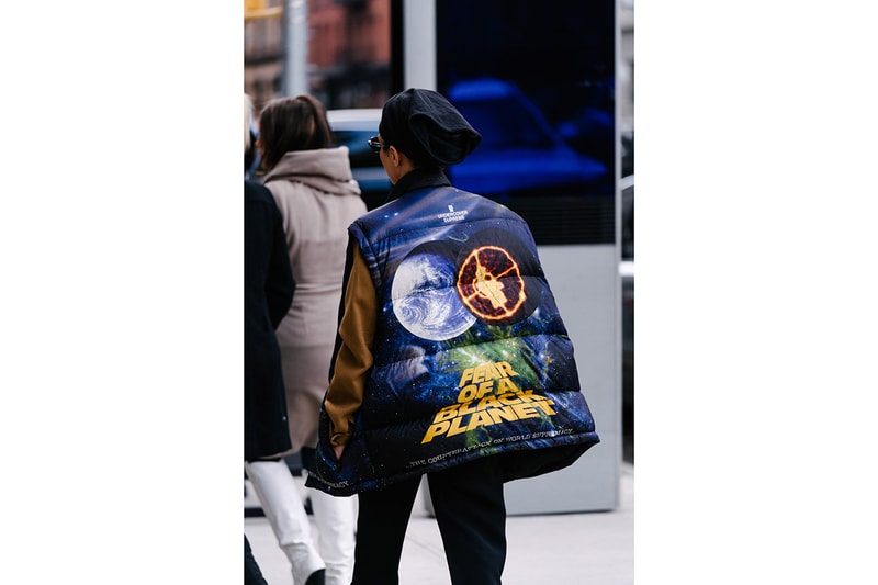 ストリートスタイル：2020年秋冬ニューヨークファッションウィーク Streetstyle：New York Fashion Week Men’s Fall/Winter 2020 New York Fashion Week Men's Fall/Winter 2020 Street Style Menswear Footwear Womenswear Looks Sneakers Outerwear Undercover x Supreme Louis Vuitton Virgil Abloh Off-White x Nike Tom Sachs Mars Yard Dior Kim Jones Scarr's Pizza AF1