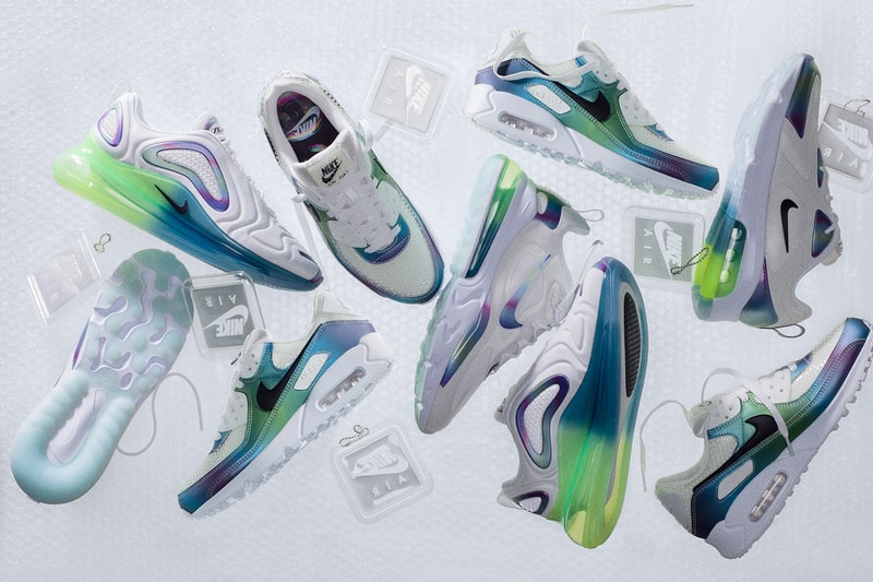 ナイキがエア マックス バブル パックをリリース プチプチ Nike Air Max Bubble Pack Full Look Release 90 270 98 720 Gradient Purple Blue Green iridescent 