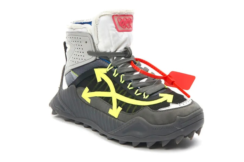 Off-White™️ から新作 ODSY ハイトップスニーカーが登場 Off-White Odsy High Top Sneaker White Pale Black Green Release virgil abloh the webster