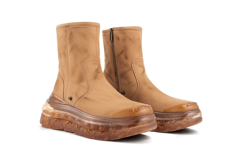 シューズ 53045からEASY RID'AIRが登場 SHOES 53045 EASY RID'AIR Boot Release Information First Look Footwear Chunky Sole Air Bubble Unit David Tourniaire-Beauciel Western Themes Americana Chains Buckles Brown Suede Eco Friendly Conscious Faux Spikes Studs