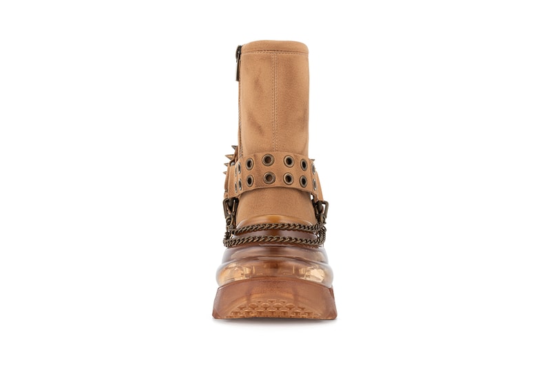 シューズ 53045からEASY RID'AIRが登場 SHOES 53045 EASY RID'AIR Boot Release Information First Look Footwear Chunky Sole Air Bubble Unit David Tourniaire-Beauciel Western Themes Americana Chains Buckles Brown Suede Eco Friendly Conscious Faux Spikes Studs