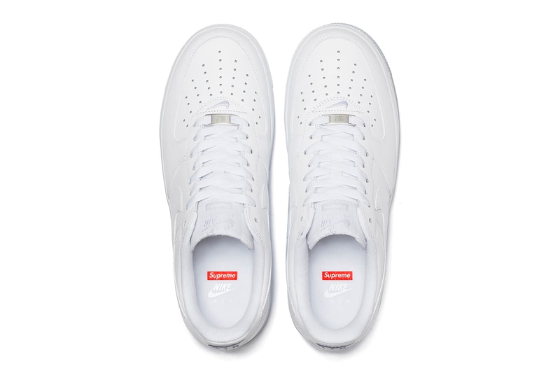 シュプリームが2020年春夏の最新コラボ エアフォース1を解禁 Supreme Nike Air Force 1 Low Official Look Release Info Date Buy Price Spring Summer 2020 Black White CU9225-100 CU9225-001