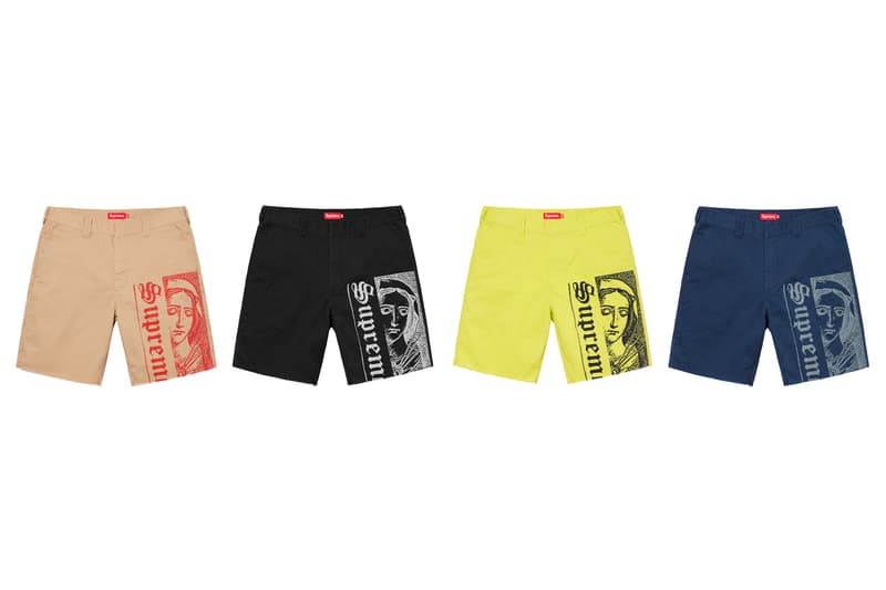 シュプリーム Supreme 2020年春夏コレクション ボトムス 〈Supreme〉のボトムスは、Tシャツやアクセサリー類などと比べると、やや印象が薄いかもしれないが、その確かなクオリティによって固定ファンが多いのも事実。今季はバンダナ柄をはじめ、Rammellzee(ラメルジー)、2019年9月に死去したシンガーソングライター/イラストレーター Daniel Johnston(ダニエル・ジョンストン)、Jamil GS(ジャミル・GS)、Keegan Dakkarといったアーティストやフォトグラファーの作品を大胆に使用した総柄ものが多く並ぶ。素材もデニムからコーデュロイ、スウェット、ナイロン、GORE-TEXまで、春夏ながら全シーズン対応可能なラインアップに。