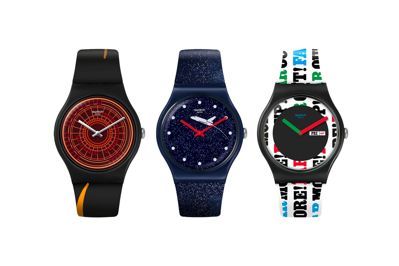 swatch がJames Bond にちなんだ"X 007" カプセルコレクションを発表 swatch x 007 james bond no time to die watches accessories gent Dr No On Her Majesty’s Secret Service Moonraker Licence to Kill The World is Not Enough Casino Royale