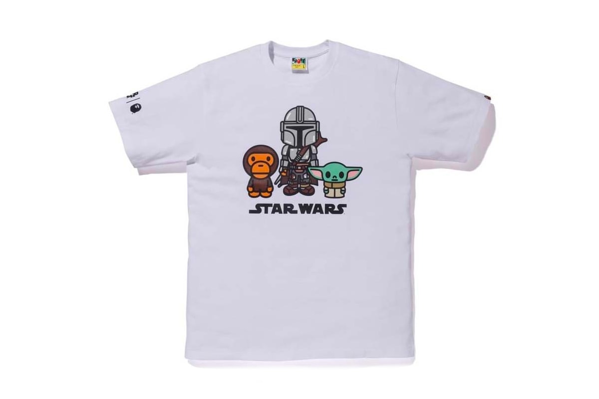BAPE®️ ×ドラマ『ザ・マンダロリアン』が遊び心のあるカプセルコレクションを展開 The Mandalorian BAPE Capsule Collection Release Info Buy T shirt Black White Baby Yoda Milo Lucasfilm