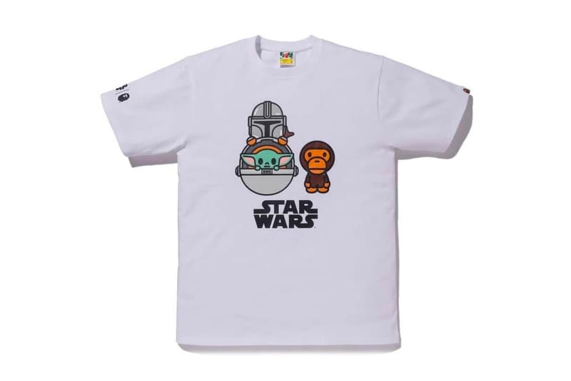 BAPE®️ ×ドラマ『ザ・マンダロリアン』が遊び心のあるカプセルコレクションを展開 The Mandalorian BAPE Capsule Collection Release Info Buy T shirt Black White Baby Yoda Milo Lucasfilm